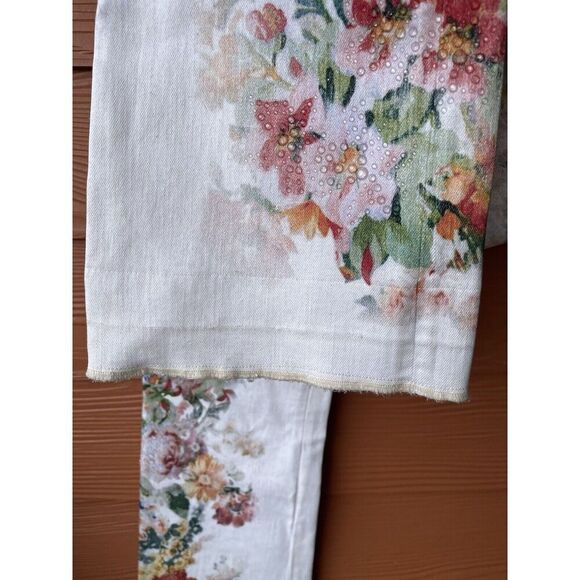 Guess Boot Mid Sexy Boot Floral Jeans Womens Sz 26 Embellishment Denim 26X32 - Picture 5 of 14